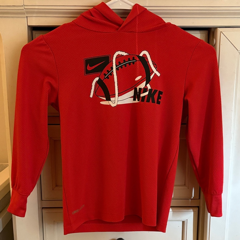 Nike Red Sports Hoodie with Football Graphic